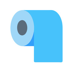 Flat design toilet paper roll with soft blue color