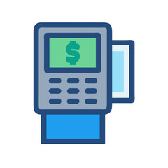 Stylized illustration of point of sale terminal on black