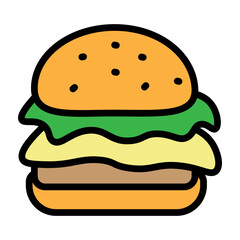 Cheeseburger Vector Filled Icon Design