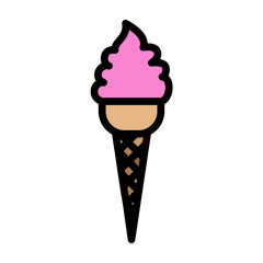 Ice Cream Cone Vector Filled Icon Design