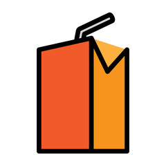 Juice Box Vector Filled Icon Design