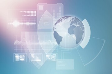 Composite image of earth with graph