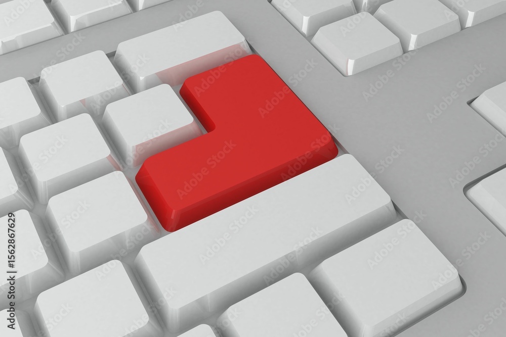Poster red enter button on keyboard