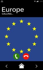 European Union flag on mobile display