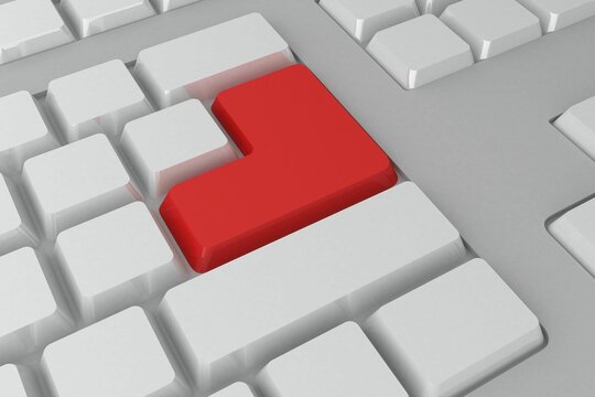 Red enter button on keyboard