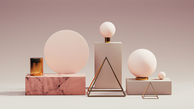 Soft colors and geometric shapes for elegant decor