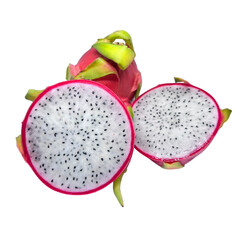 dragon fruit on white background