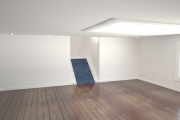 Obraz premium Empty white room with stairs