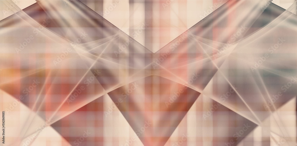 Poster abstract geometric flat design is showing translucent shapes with soft light beams and grid lines