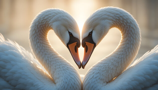 two swans in the lake