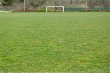 Goal post on soccer field