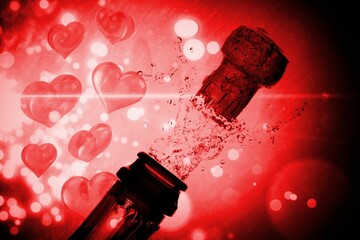 Glowing red Valentines composite