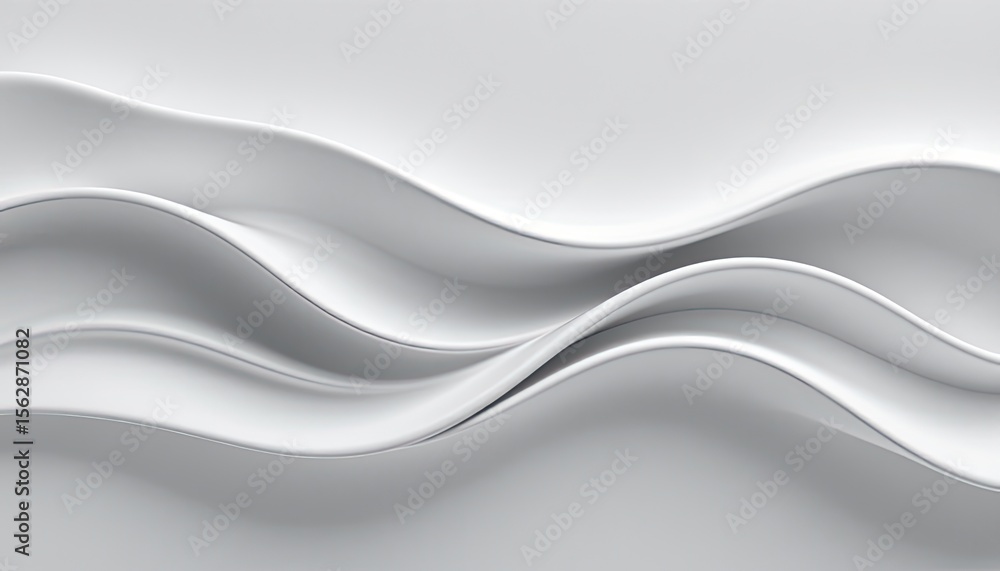 Poster soft curves and waves of white texture on a subtle background
