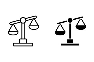 Scales icon vector. Law scale icon. Scales vector icon. Justice