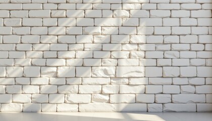 White Brick Wall with Soft Shadows and Natural Light Effects