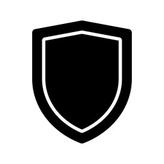 Shield icon set in vintage style. Protect shield security line icons. Badge quality symbol, sign, logo or emblem.  Black knight award contours and linear signs. Protect shapes silhouette. 
