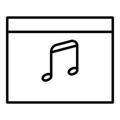 Website Music Outline Icon. Simple vector icons