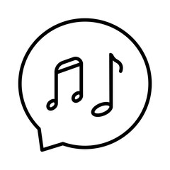Bubble chat with music flat icon for apps and websites