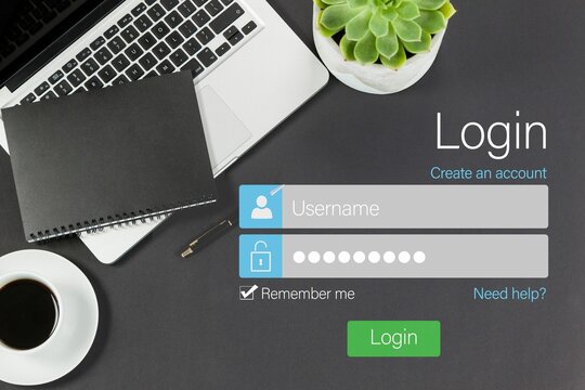Composite image of login page