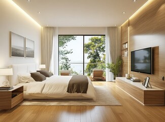 modern living room with fireplace