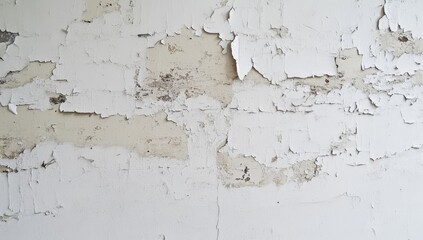 Obraz premium Peeling paint on a weathered interior wall with cracks