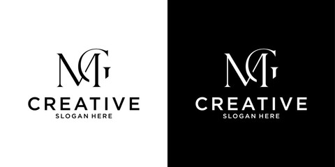 MG or GM initial letter logo design vector