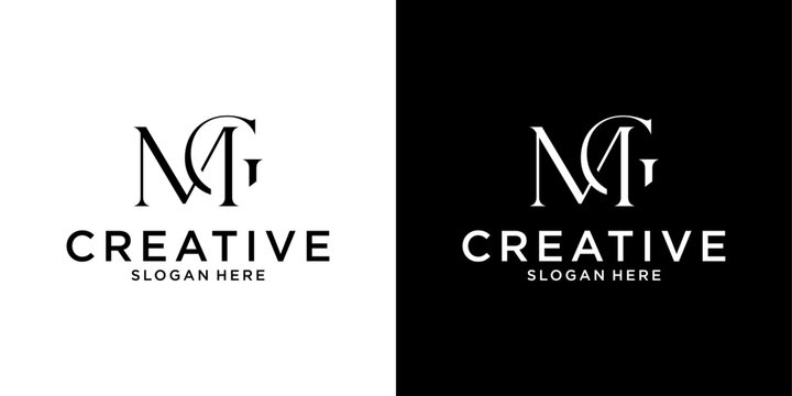 MG or GM initial letter logo design vector