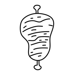 BBQ meat icon vector