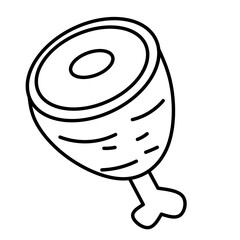 BBQ meat icon vector