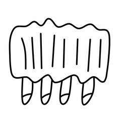 BBQ meat icon vector