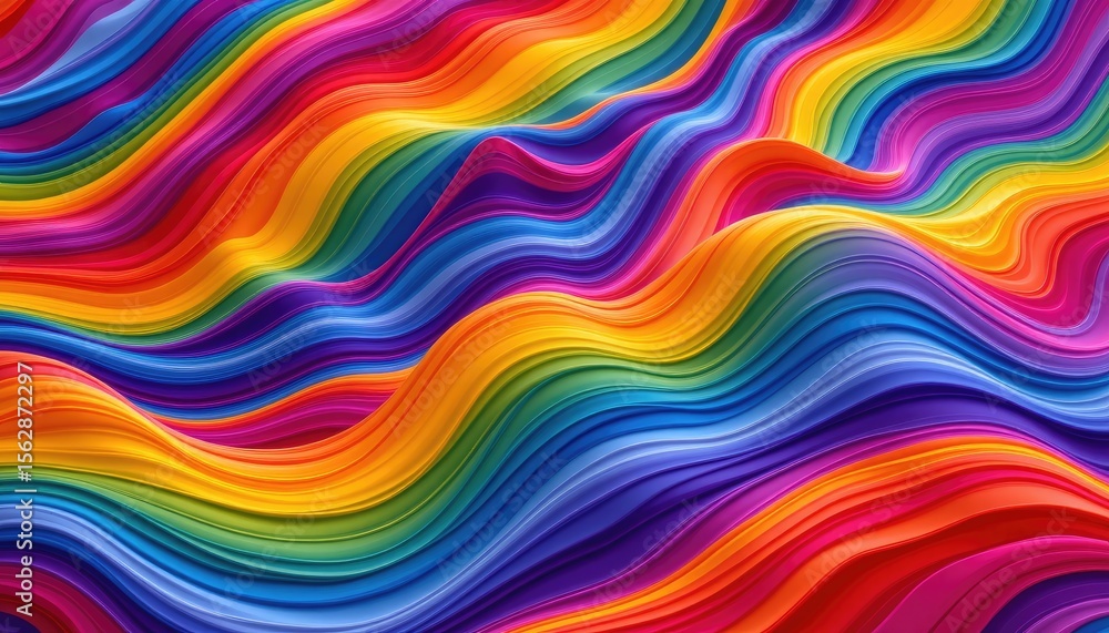 Aufkleber vibrant waves of colorful fluid patterns in rainbow spectrum design
