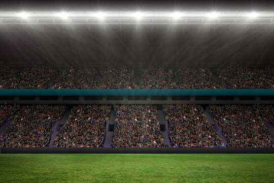 Digital image of crowded soccer stadium