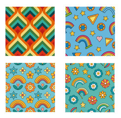 Colorful retro seamless pattern . vector illustration