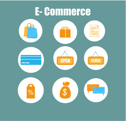 Flat icons for e-commerce