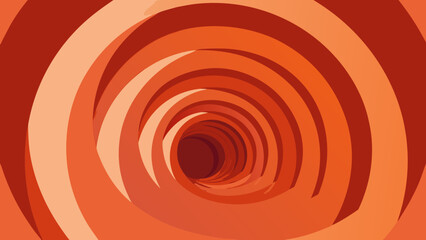 Abstract red and orange spiral patterns create a hypnotic swirl of circles for a vibrant background design