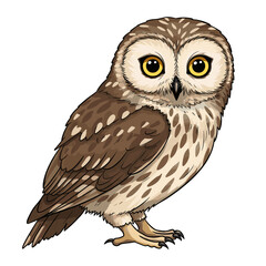 Fototapeta premium Cartoon penguin standing with open wings on white background 