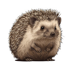 Cute hedgehog illustration with a textured fur design  
