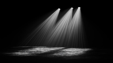 Black background with subtle white light beams abstract minimalist design