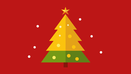 Festive Golden Christmas Tree Design Minimalist Holiday Icon