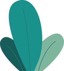 Floral Bush Flat Illustration Element