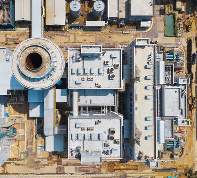 Natural Gas Power Plant Construction Aerial View Site