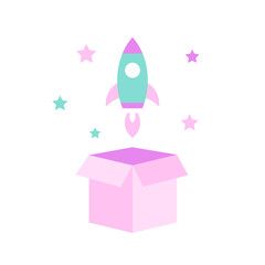 Release product icon, Rocket, Isolated on white background