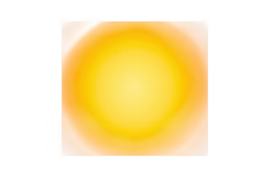 A soft yellow and orange glow emanates from a central point, isolated on transparent background - Powered by Adobe