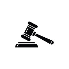 Gavel symbol of justice and law icon