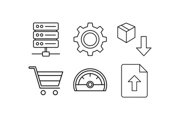 shopping icons set vector on white background 