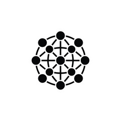 Connected dots in a global network icon