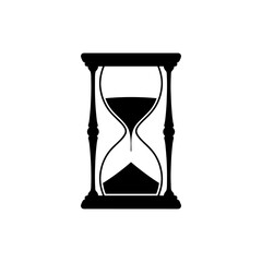 Vintage hour glass silhouette icon vector flat design.