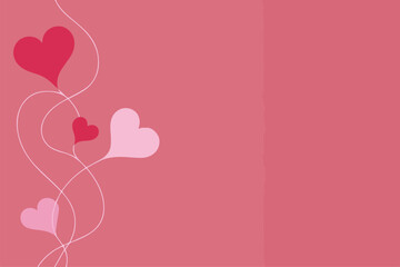 Hearts entwined on a pink background love valentine