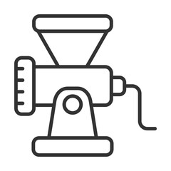 Meat Grinder Icon Outline Style. Vector Illustration Design