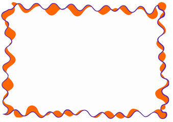 Obraz premium ハロウィンフレーム７・白背景・オレンジの波線のフレーム